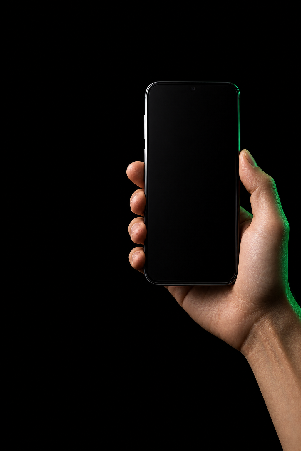 Hand holding a phone with a live business agent