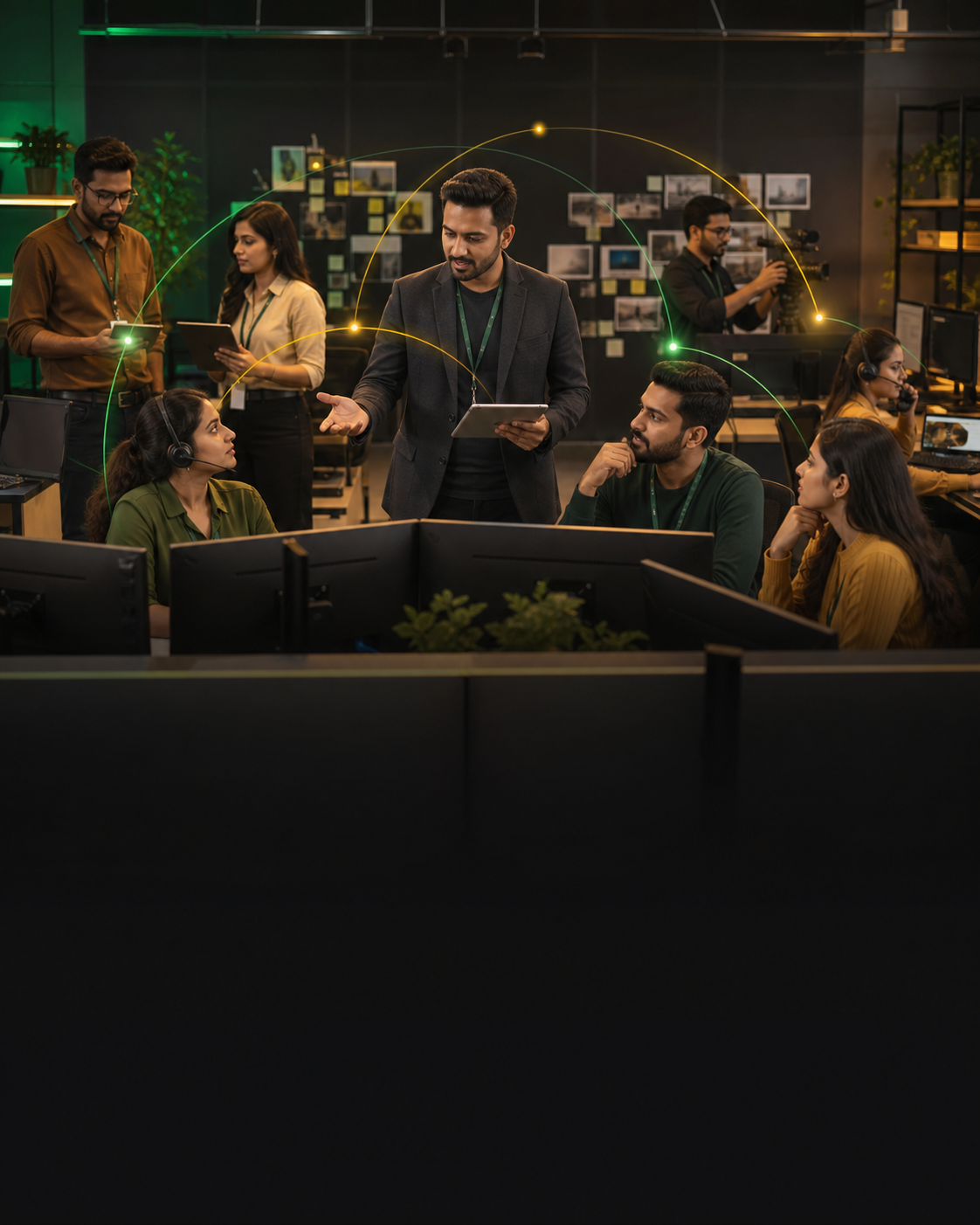Coordinated specialists working together behind one customer conversation