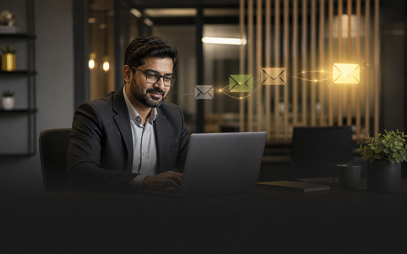 Relationship manager coordinating timely email follow-up